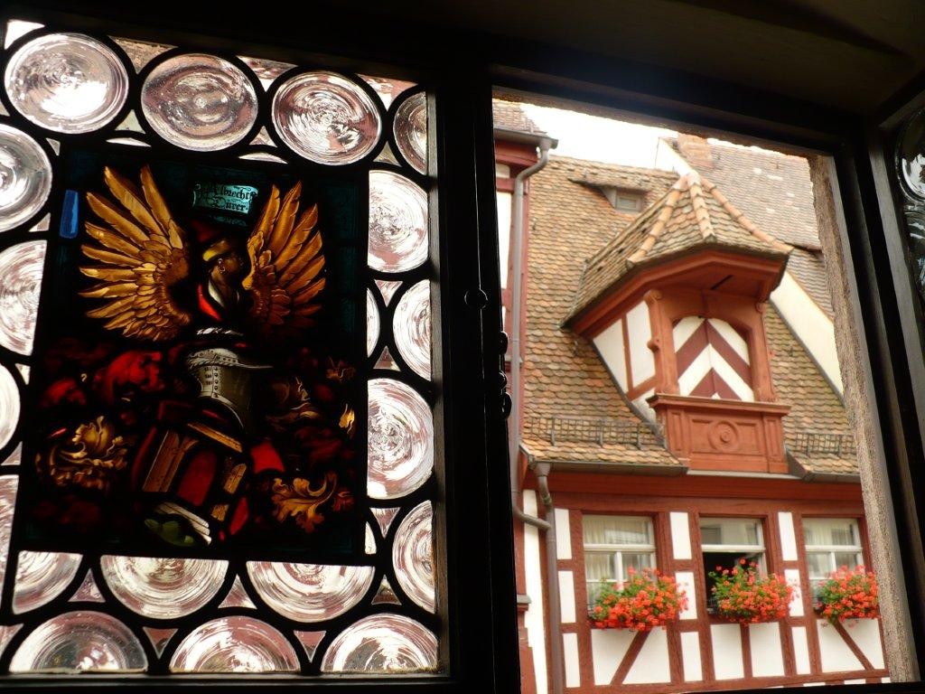 Nürnberg a Dürer-ház ablaka